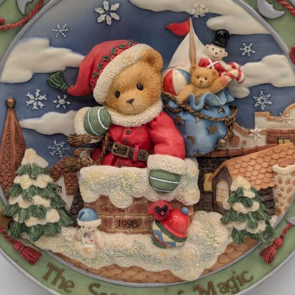 Cherished Teddies "The Season of Magic" (352764) Dated 1998 Christmas Plate - Picture 3 of 8
